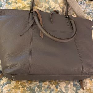 Womens Aimee Kestenberg Light Blue “Ink” Satchel Bag with Top Zipper